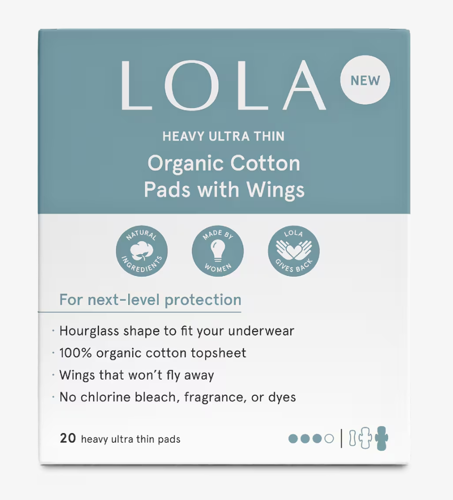 Lola Organic Cotton Pads (Heavy, 20 count)